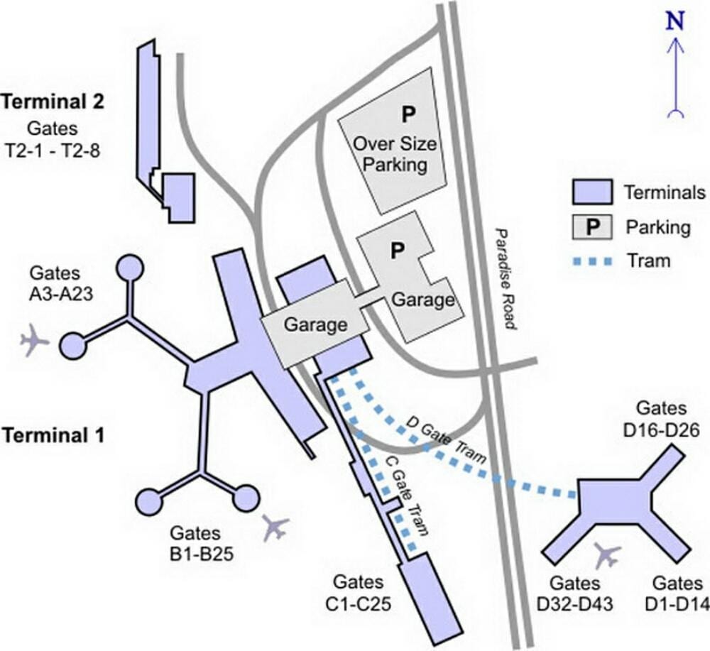 Маккарран terminal hava limanı xəritədə