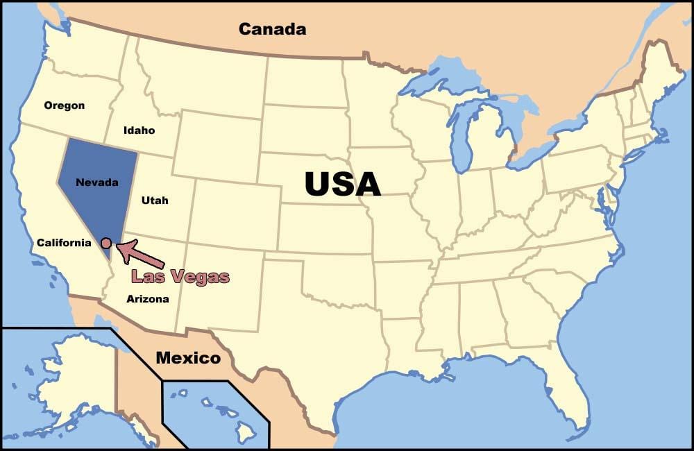 Las Vegas xəritədə ABŞ