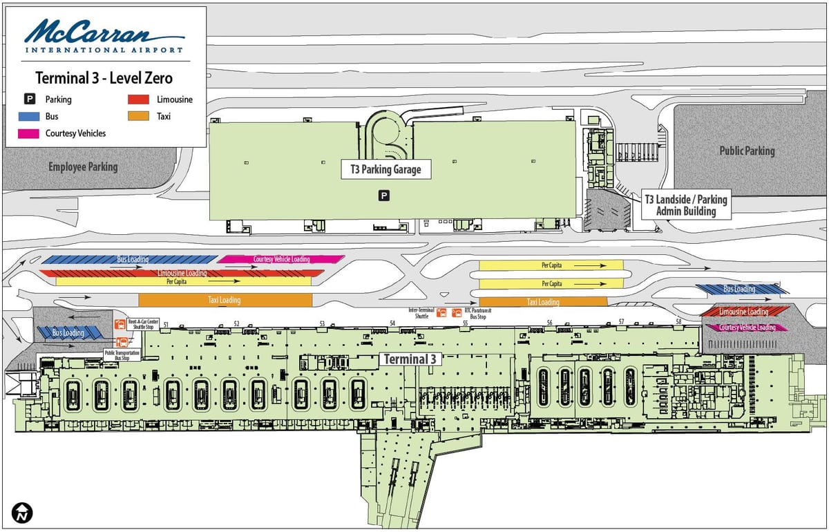 Las Vegas, hava limanında terminal 3 xəritəsi