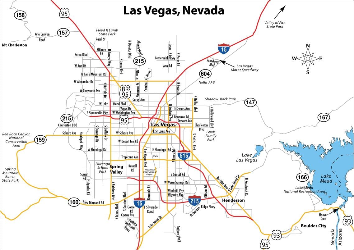 yaşadığım Las-Vegas xəritə