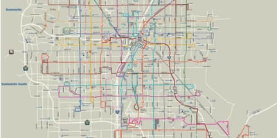 Las Vegas xəritəsi, avtobus marşrutlarının
